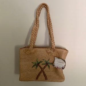 Cappelli Straworld Zippered Palm Tree Tote Bag